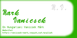 mark vanicsek business card
